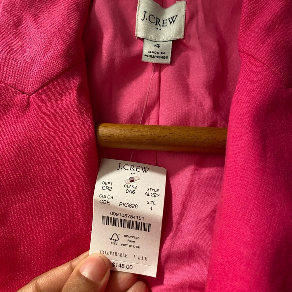 J. Crew Factory Bright Pink Women's Blazer - Size 4 - Picture 3 of 4